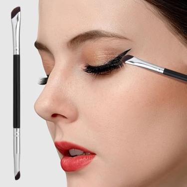 Imagem de 10 peças 2 em 1 pincel de sombra de ponta dupla, pincéis de contorno de olhos, 14 cm