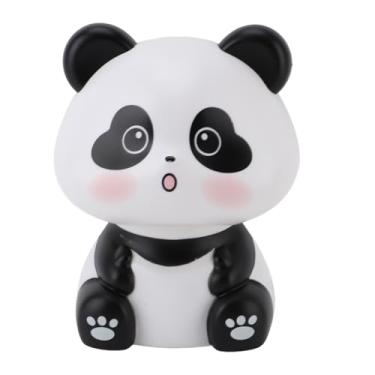 Imagem de Asixxsix Estatueta de Panda Com Aceno Solar, Decoração de Sorte, Riqueza, Escultura de Animais Acolhedora, Ornamento Com Sensor de Luz para Painel de Carro, Mesa de Escritório, Decoração (Olhos de