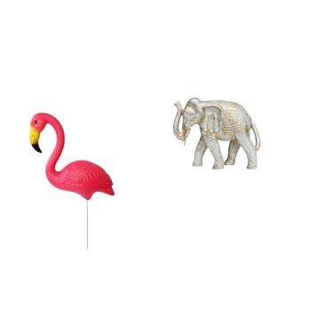 Imagem de Whtkoph Escultura de Flamingo, Figura de Madeira Esculpida à Mão, Ornamento para Decoração de Mesa Na Primavera E No Ano