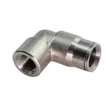 Imagem de 10 peças de encaixe de junta de cotovelo de bocal de névoa de alta pressão, rosca fêmea de 1/20.3 cm, interface de tubo de 3/20.3 cm, cotovelo de bloqueio rápido para sistema de pulverizador de água