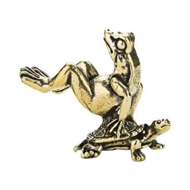 Imagem de Estátua De Sapo Zen Em Cobre Antigo Feita À Mão, Incensário Vintage Pa