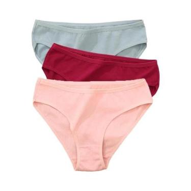 Imagem de Conjunto De 3 Calcinhas De Algodão Femininas Com Design Jacquard, Core