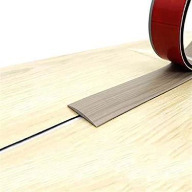 Imagem de Tiras de cobertura de piso de 1 m, tiras de transição de piso, barras de limite, tiras de união de perfil de transição de PVC autoadesivas, tira divisória de porta, divisor de piso aderente (grão de
