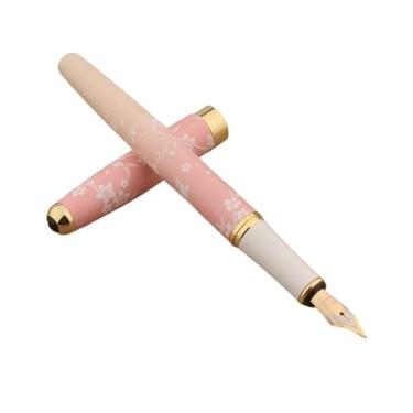 Imagem de GAFNED 1 caneta + 10 peças de tinta, metal, 83, caneta-tinteiro flores rosa, ponta F, negócios, escritório, material escolar, canetas de tinta