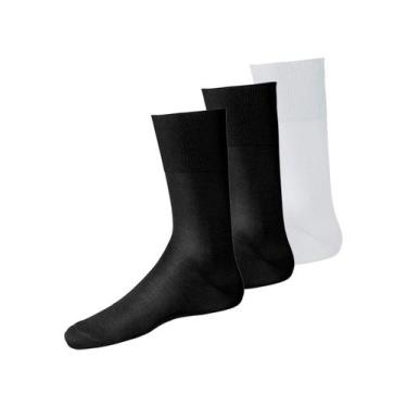 Imagem de Kit com 3 Pares de Meias Social Lupo 1100-011/049 Colorido, Preto, 37-
