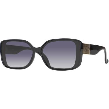 Imagem de Óculos de Sol Feminino Lente Polarizada Proteção UV400 Detalhes Geométricos de Metal Dourado VH 6459-Feminino