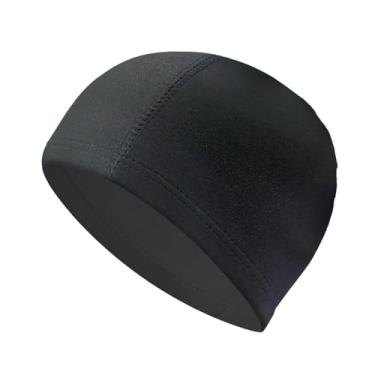 Imagem de Colaxi Touca de natação em tecido, respirável, confortável, portátil e leve, ideal para homens e mulheres, perfeita para piscina férias, Preto