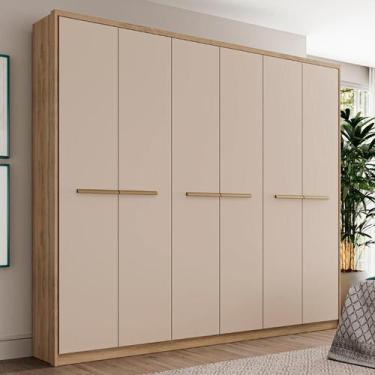 Imagem de Roupeiro Carraro Belmont MDP 6 Portas c/ Divisão 2,17m NO - Carraro Mó