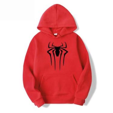 Imagem de Moletom Casual Com Estampa De Aranha Em Cores Sólidas Para Homens E Mu