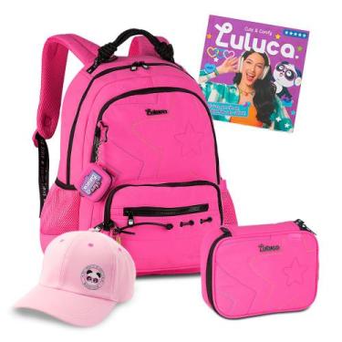 Imagem de Kit Mochila Juvenil Volta As Aulas Luluca Estojo Box 36 Pens, LU27033 