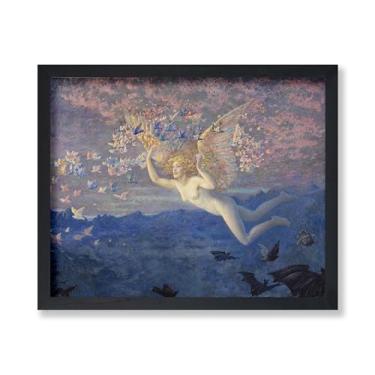 Imagem de Poster Master Pôster vintage Wings of the Morning - Impressão retrô de valquíria - Arte mitológica - Arte de anjo nu - Presente para homens e mulheres - Decoração para quarto, sala de estar ou