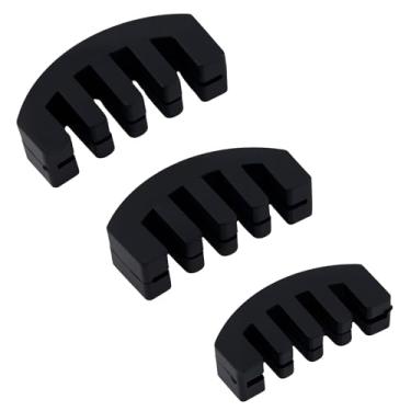 Imagem de 3 peças de mudos para violino, 3 tamanhos de garra de plástico rígido premium, acessórios práticos para instrumentos musicais adequados para prática diária e desempenho (preto)