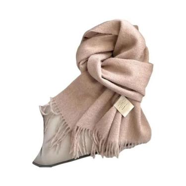 Imagem de Cachecol Feminino Longo De Lã E Caxemira Para Inverno, Xale Sólido, Pa