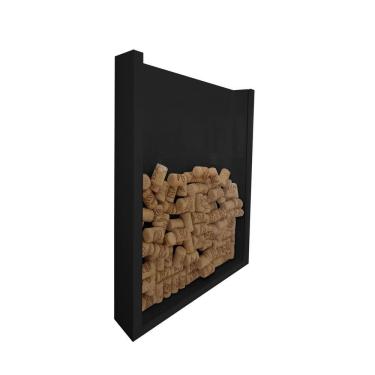 Imagem de Quadro Porta Rolhas De Vinho Champanhe Tampinhas Decorativo Preto Laca