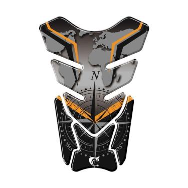 Imagem de Protetor De Tanque Adesivo Moto Honda Yamaha Suzuki Bussola Laranja