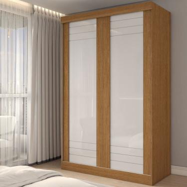 Imagem de Guarda-Roupa Solteiro Legado 2 Portas 2 Gavetas 100% Mdf Flex Cinamomo/Off White - Panorama Móveis