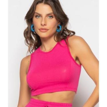 Imagem de Cropped Salvatore Fashion Regata Recorte Malha Feminino-Feminino