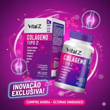 Imagem de Colágeno Tipo 2  60 Cápsulas  Ácido Hialurônico  MSM  Vitaminas K2 e D