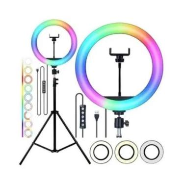 Imagem de Ring Light Rgb Colorida 12 Polegadas Led 30cm + Tripé 2m - RPC