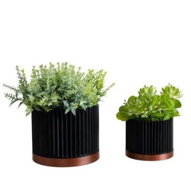 Imagem de Dupla Cachepot Cascata - Realce - Galanta, Preto, Cobre