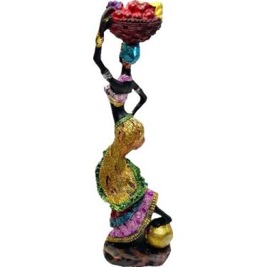 Imagem de Escultura Mulheres Africanas Imagem Decoração Baiana Color - Corban, C