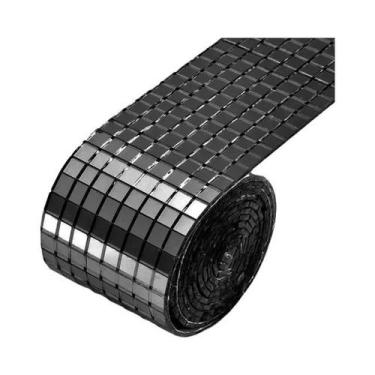 Imagem de Pastilhas De Mosaico Espelhado Prateado 5x5mm 10x10mm Em Grade Autoade