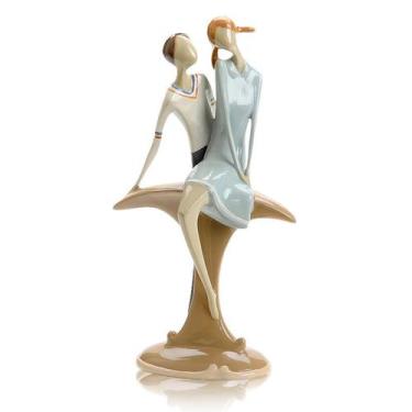 Imagem de Escultura: resina de casal abstrata minimalista nórdica 21,5 cm - yiwe