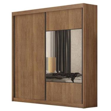 Imagem de Guarda Roupa Casal Sienna 2 Portas 8 Gavetas Cumaru 23 Com Espelho - N