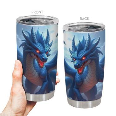 Imagem de Caneca de café Tumbler Oasisdream 600 ml com estampa de dragão