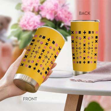 Imagem de Caneca de viagem Oasisdream Tumbler de aço inoxidável 600mL com tampa