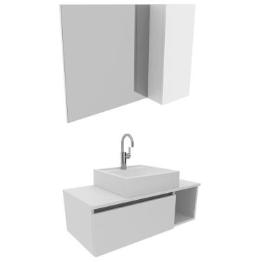 Imagem de Gabinete Suspenso Com Cuba E Espelheira Bn3600x01x02 Branco