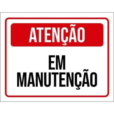 Imagem de Kit 5 Placa Acm Atenção Em Manutenção 18X23 - Sinalizo