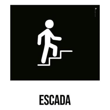 Imagem de Kit 10 Placas Desenho Escada 27X35 - Sinalizo