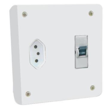 Imagem de Cd de Sobrepor para Ar Condicionado com Disjuntor Din 20a + Tomada 20a