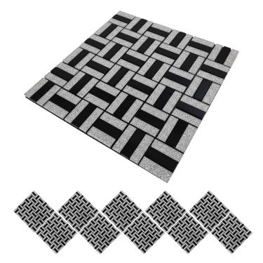 Imagem de Pastilha De Vidro Adesiva Kit 10 Uni Banheiro Cozinha Lavabo Sala Decorativa Moderna Reforma Requintado Facil Aplicacao