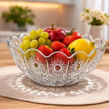 Imagem de Fruteira Centro de Mesa em Vidro Trabalhado Borda Ondulada - Eco