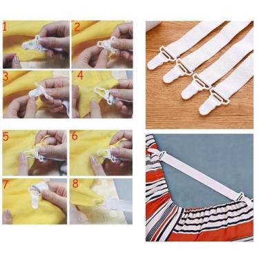 Imagem de Prendedor De Lençol Queen King Ajustável - Kit 4 Peças Elástico Estica