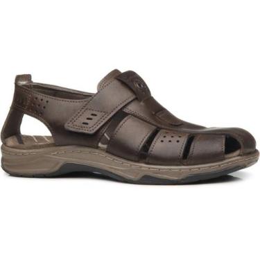 Imagem de Sandália Masculina Pegada Couro Fechada 132255, 40, Cravo
