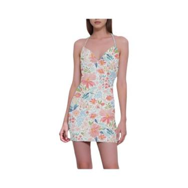 Imagem de Vestido Curto Floral Feminino Com Decote Halter Para O Verão, Sexy, Re