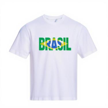 Imagem de Camiseta Casual Bandeira Brasil Manga Curta em Algodão Leve e Confortável Copa do P ao G1-Masculino