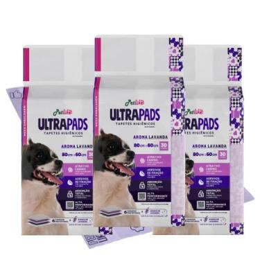 Imagem de Tapete Higiênico para Cães Ultra Pads 80x60 Kit com 90 Unidades Lavand
