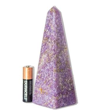 Imagem de Obelisco Lepidolita Mica Natural 16 a 18 cm 400 a 500 g - Tipo B - Cri