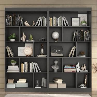 Imagem de Conjunto 2 Estante Home Office Atenas com Nicho Espresso Móveis