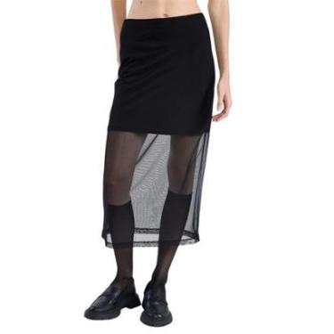 Imagem de Saia Colcci Tule Preta Feminina-Feminino