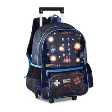 Imagem de Mochila Rodinhas Video Game Bolsa Infantil Meninos Gamer-Masculino