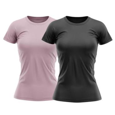 Imagem de Kit 2 Camisas Proteção Solar Manga Curta Feminina Blusa Térmica - TR4,