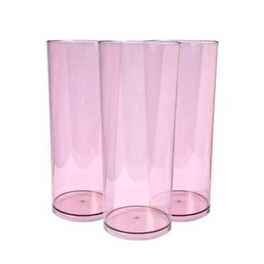 Imagem de Kit 20 Copos Long Drink de Acrílico Cristal Colorido 330 ml Elegância 