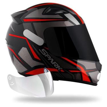 Imagem de Capacete Ebf Spark Spider Vermelho Mais Viseira Fumê, 56