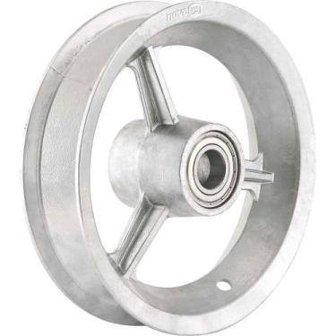 Imagem de Roda De Alumínio 8pol. Com Rolamento, Eixo 25mm 150kg - Vonder
