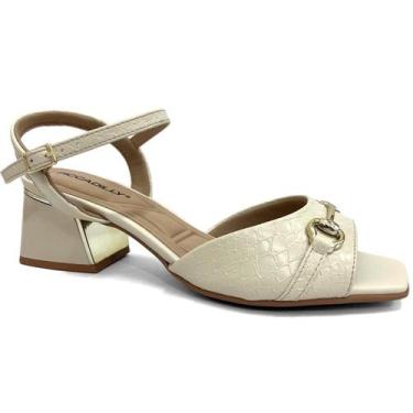 Imagem de Sandália Piccadilly Conforto Salto Bloco 543084 Off White, 37, Off whi
